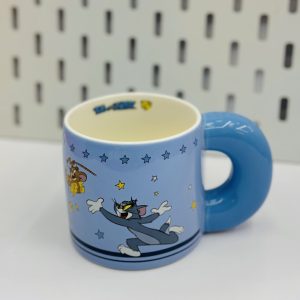 ماگ تام و جری آبی دسته تپل