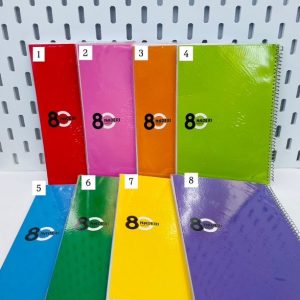 دفتر خط دار رنگی ساده 80 برگ نادری