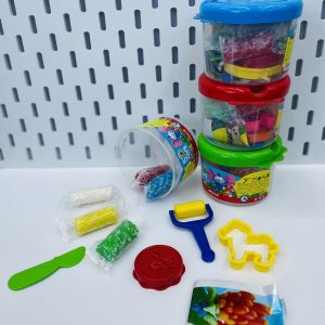 خمیر بازی سطلی آریا ۵ رنگ با ابزار