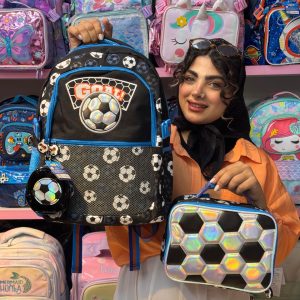 کوله پشتی وست به همراه کیف غذا فوتبالی